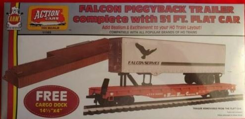 AHM 11103 HO Falcon Piggyback Trailer w/ 51' Flat Car