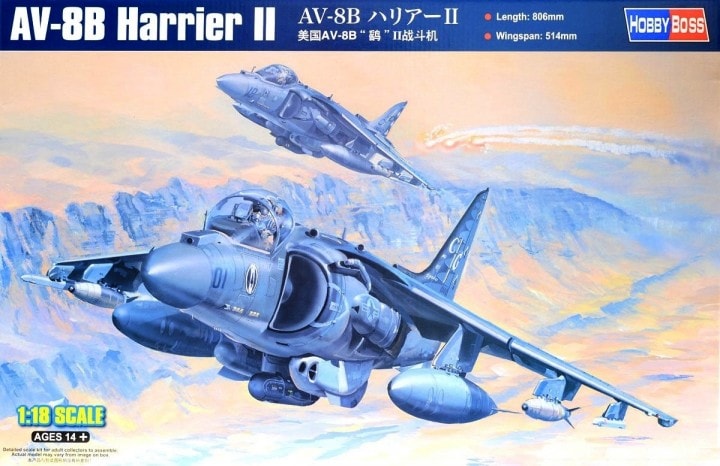Hobby Boss Models 81804 1:18 McDonnell Douglas AV-8B Harrier II Aircraft Kit