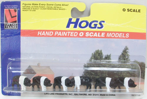 Life Like 1149 O Scale Hand Painted Hog Figures (Set of 6)