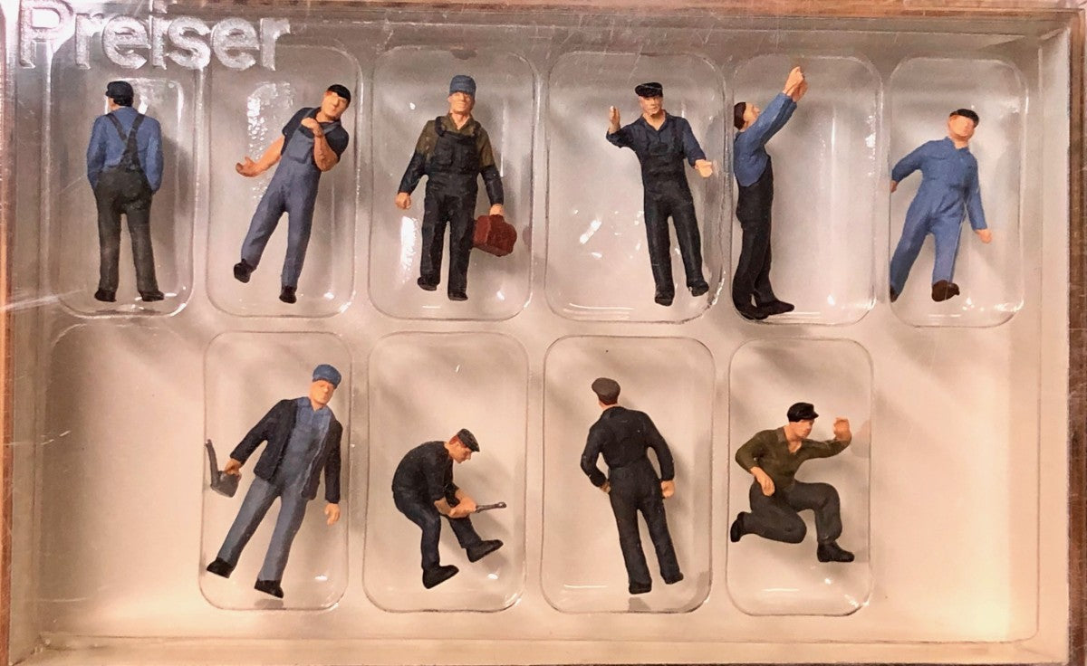 Preiser 1010249 HO Roundhouse Crew Figures (Set of 10)