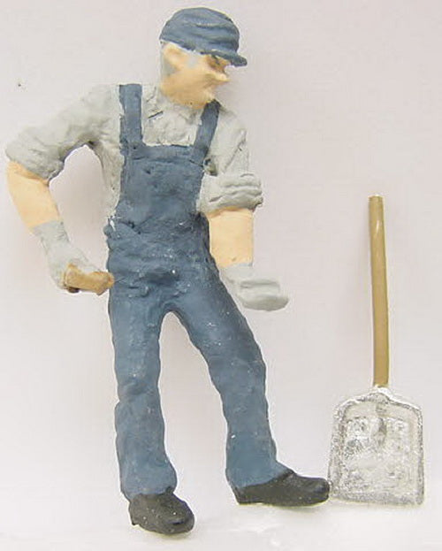 Arttista 1197 O Scale Fireman Pewter Figure w/Shovel