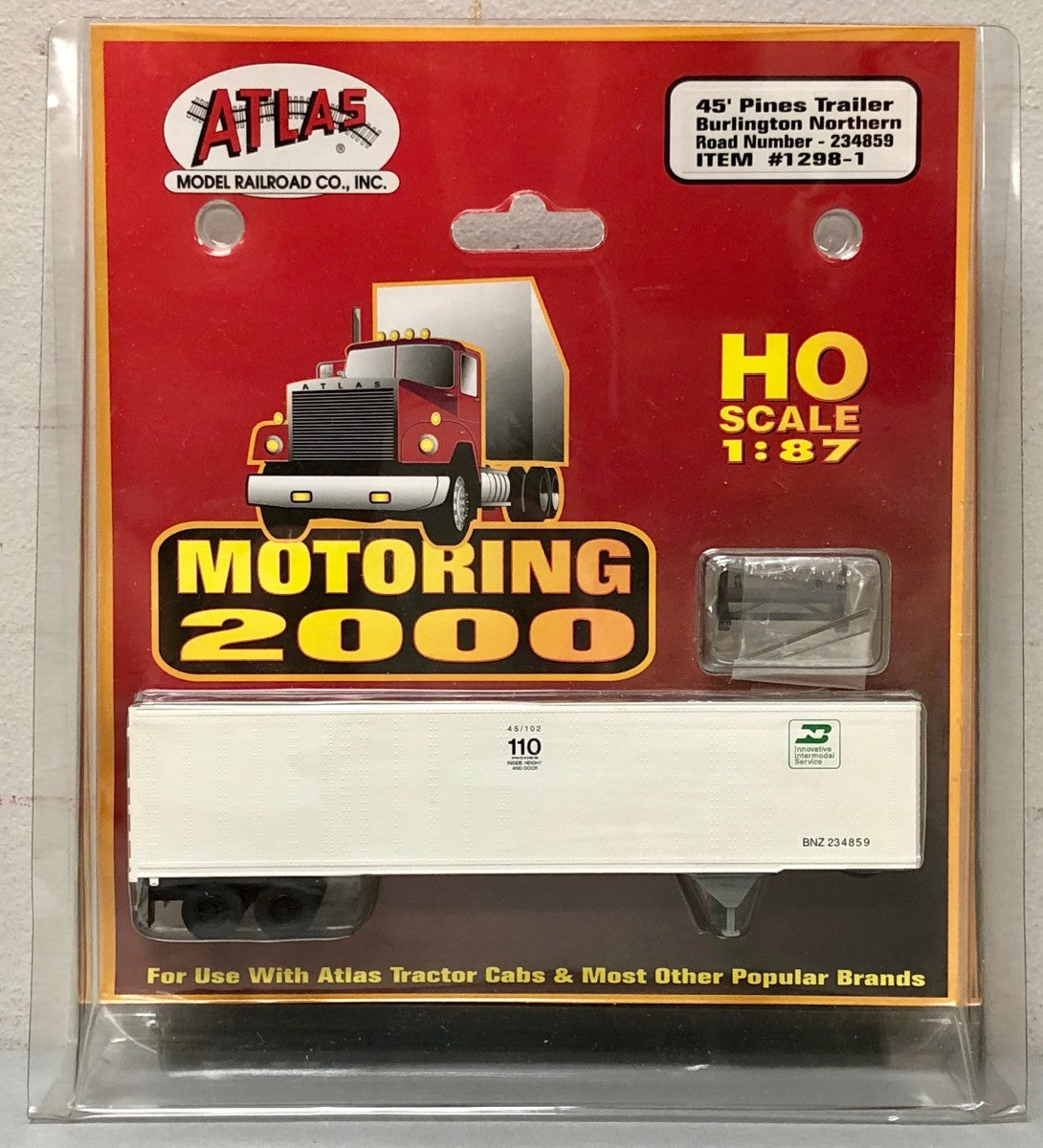 Atlas 1298-1 1:87 Burlington Northern 45' Pines Trailer #234859