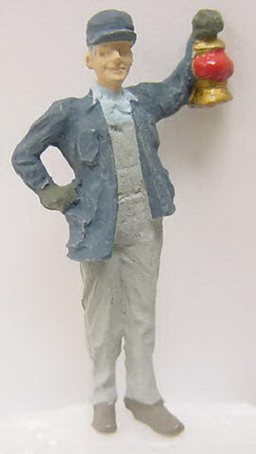 Arttista 1209 O Pewter Train Man Holding Lantern Figure