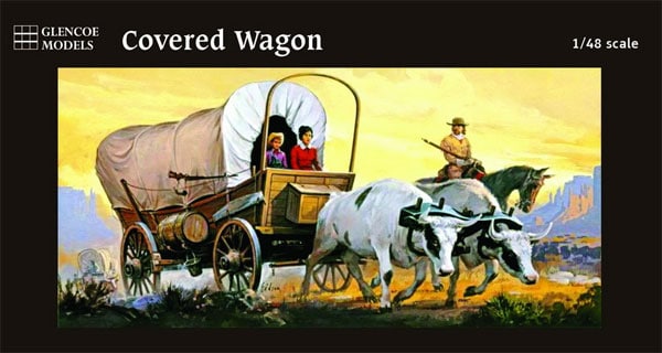 Glencoe Models 05402 1:48 Covered Wagon with Figures Plastic Model Kit