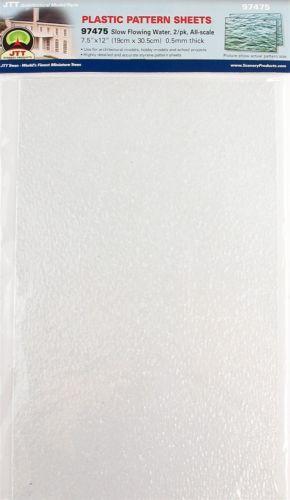 JTT Scenery Products 97475 Slow Flowing Water Plastic Pattern Sheet (Pack of 2)