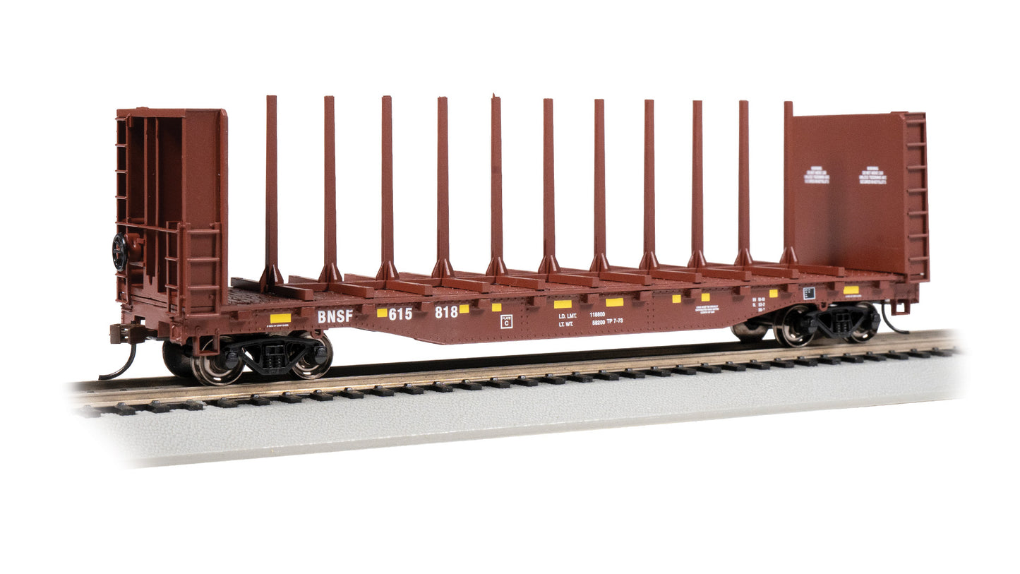 Bachmann 12905 HO Burlington Northern and Santa Fe 52' Flatcar #615818