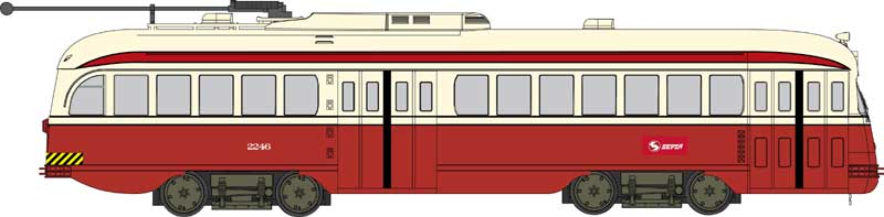 Bowser 12923 HO SEPTA PCC Kansas City Body Trolley w/DCC & Sound #2245