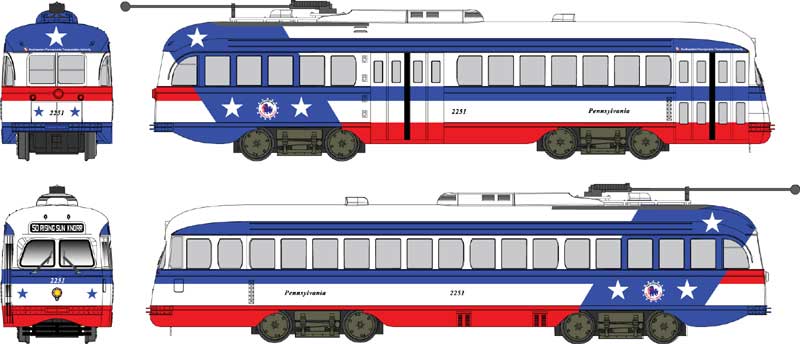 Bowser 12929 HO Pennsylvania PCC Kansas City Body Trolley w/DCC & Sound #2254