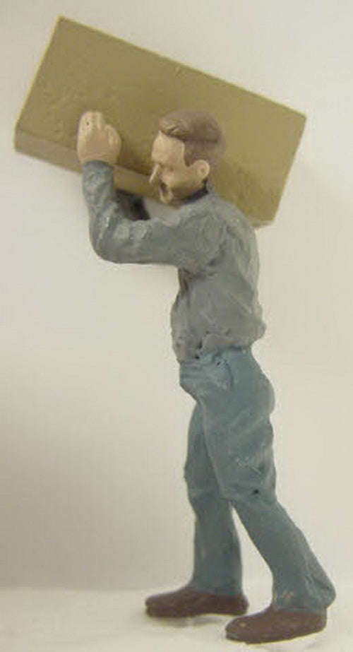 Arttista 1324 O Worker Carrying Large Box Pewter Figure