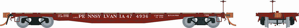 Rapido Trains 138002 HO Pennsylvania Railroad F30A 50' Flatcar (Pack of 6)