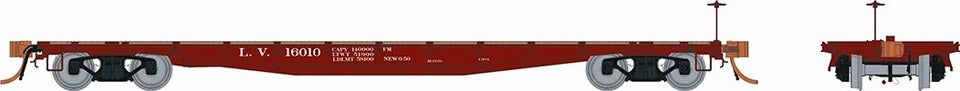 Rapido Trains 138006 HO Lehigh Valley F30A 50' Flat Car (Set of 6)