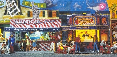 Faller 140465 HO Scale Two Fair Booths Ice Cream & Food Stands Building Kit