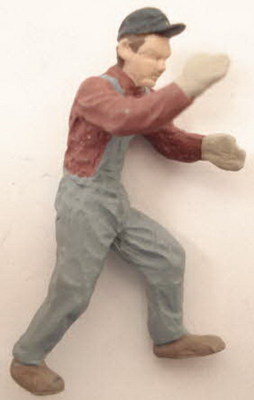 Arttista 1411 O Scale Tower Worker (Positioned to Throw a Switch) Pewter Figure
