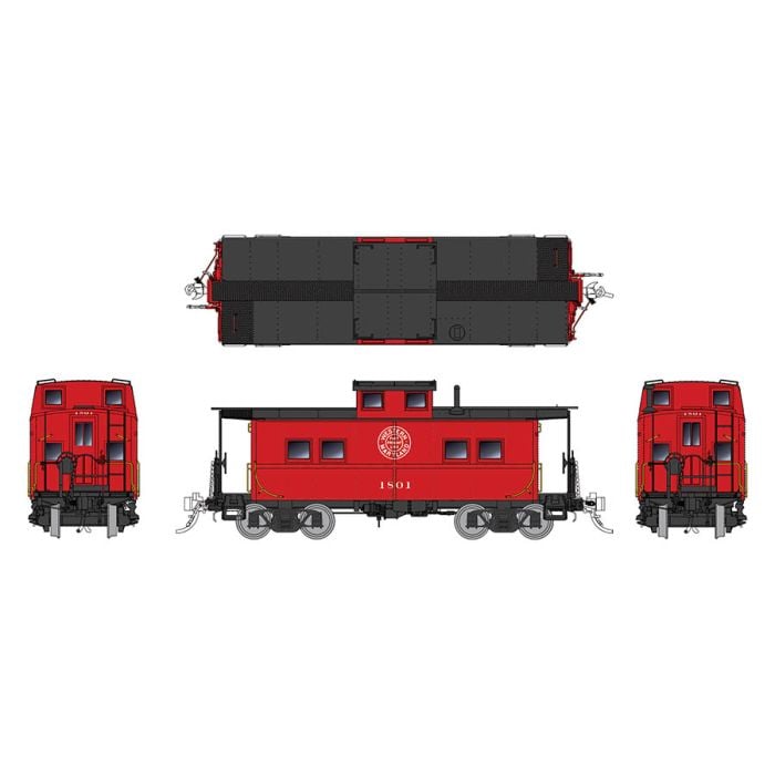 Rapido Trains 144022 HO Western Maryland Northeastern-Style Steel Caboose #1801