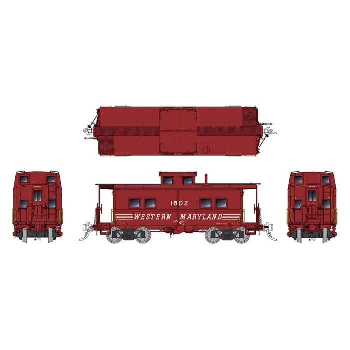 Rapido Trains 144027 HO Western Maryland Northeastern-Style Steel Caboose #1900