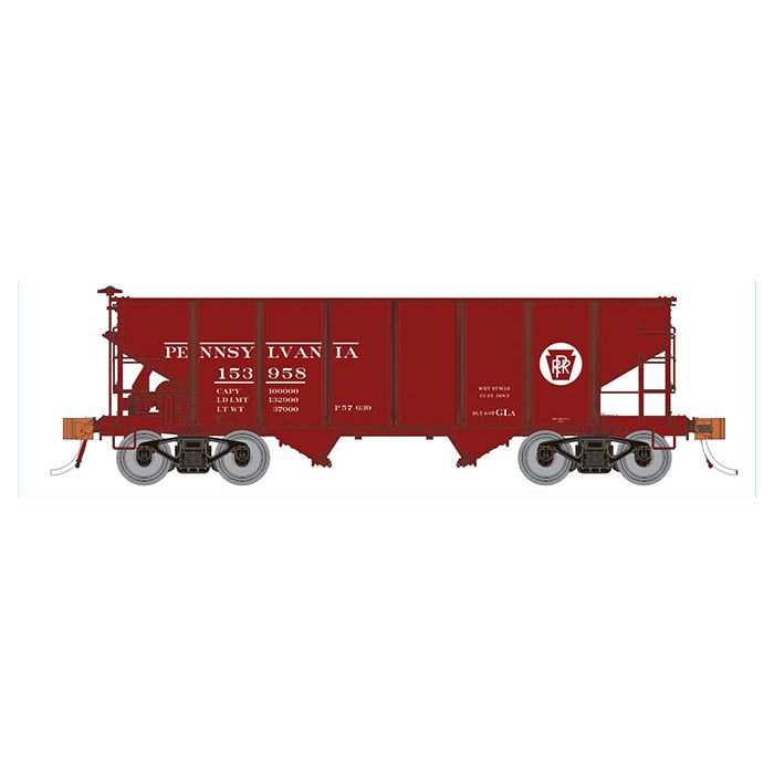 Rapido Trains 148001 HO PRR Circle Keystone GLa 2-Bay Hopper Car #1 (Set of 6)
