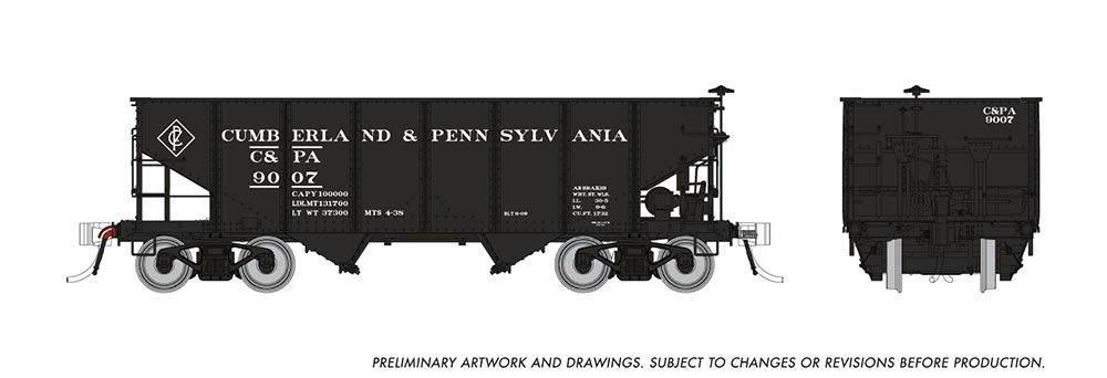 Rapido Trains 148015 HO Cumberland & Pennsylvania GLa 2-Bay Hopper (Pack of 3)