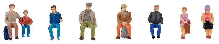 Faller 151619 HO Sitting Passengers Figures (Set of 8)