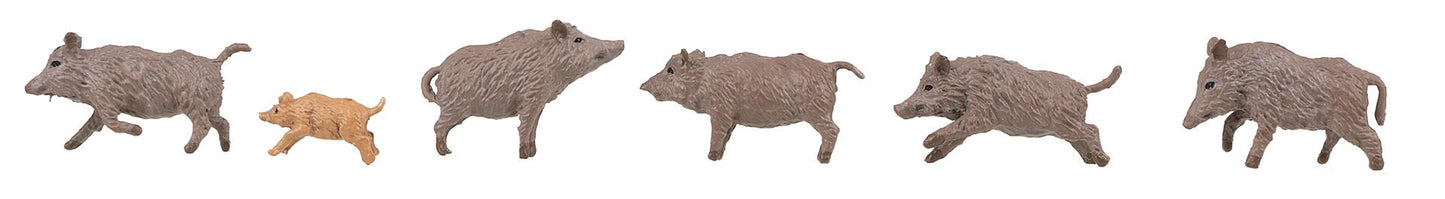 Faller 151925 HO Wild Boars Figures (Set of 6)