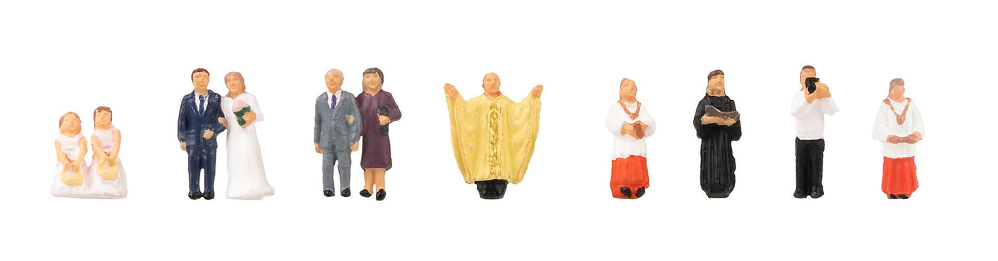 Faller 155605 N Wedding Couple with Priest Figure Set (Set of 8)