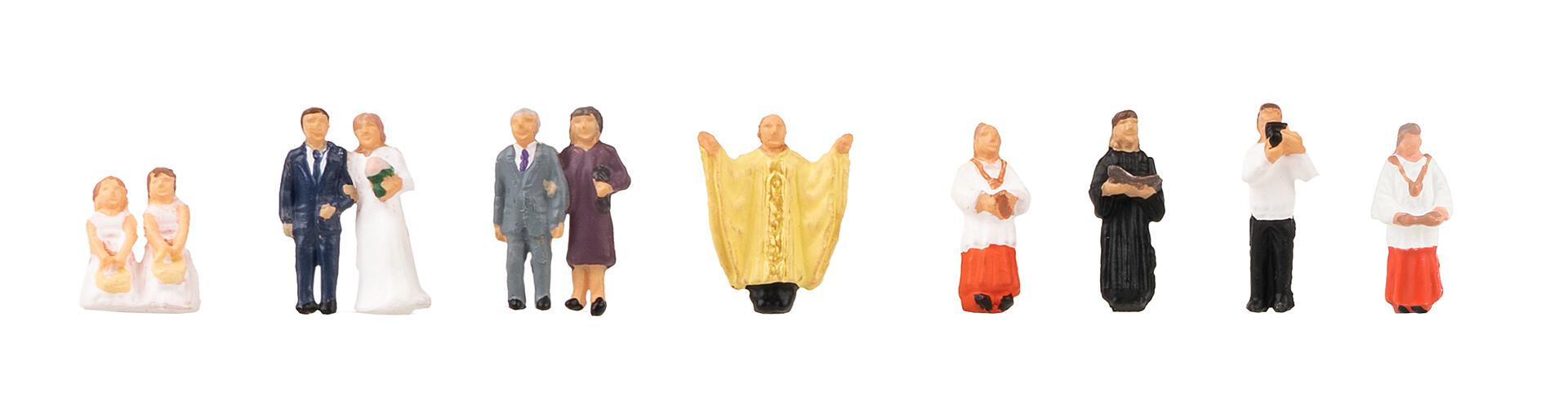 Faller 155605 N Wedding Couple with Priest Figure Set (Set of 8)