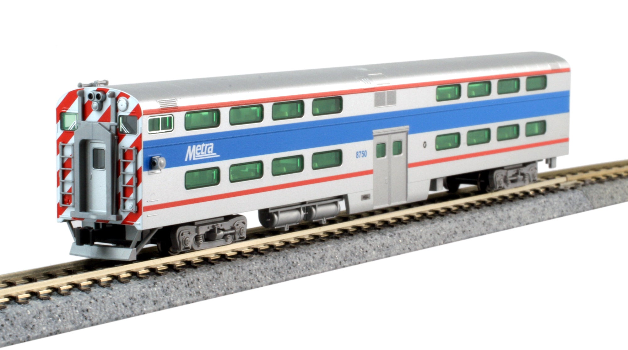 Kato 156-0972 N Chicago Metra Pullman 4-Window Gallery Bi-Level