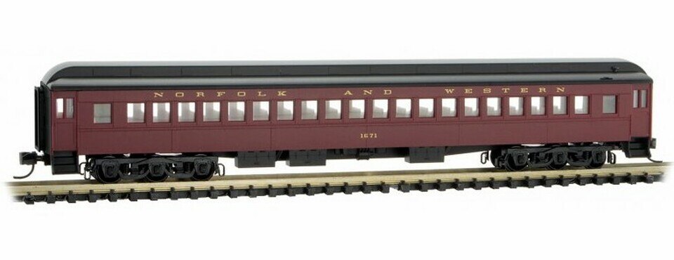 Micro-Trains 16000180 N N&W 78' Single-Window Heavyweight Coach Car #1671