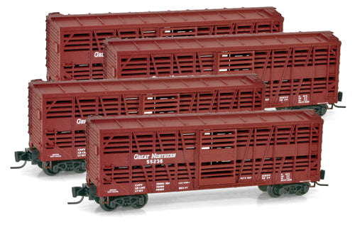 Micro-Trains 99400013 Z Great Northern 40' Wood Stock Car Runner Pack (Set of 4)