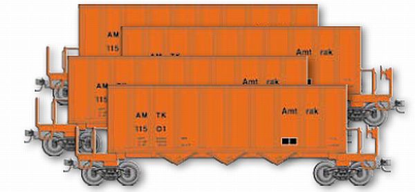 Micro-Trains 99300030 N Amtrak 3-Bay Ortner Rapid Discharge Hopper Runner Pack