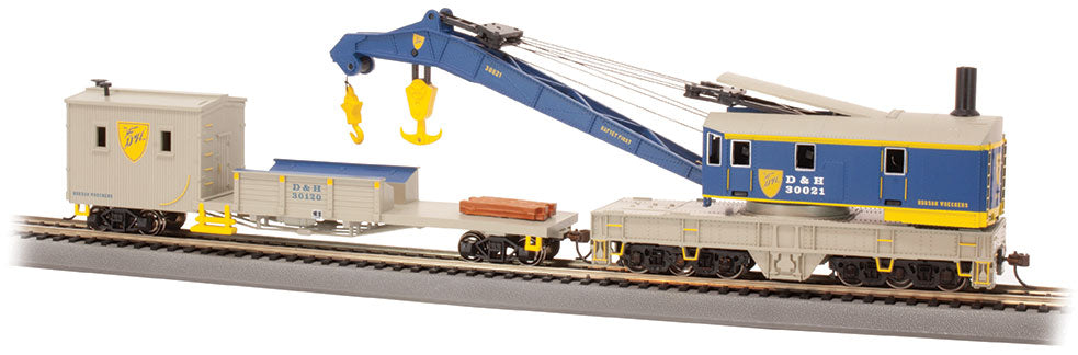Bachmann 16103 HO Delaware and Hudson 250-Ton Steam Crane and Boom Tender