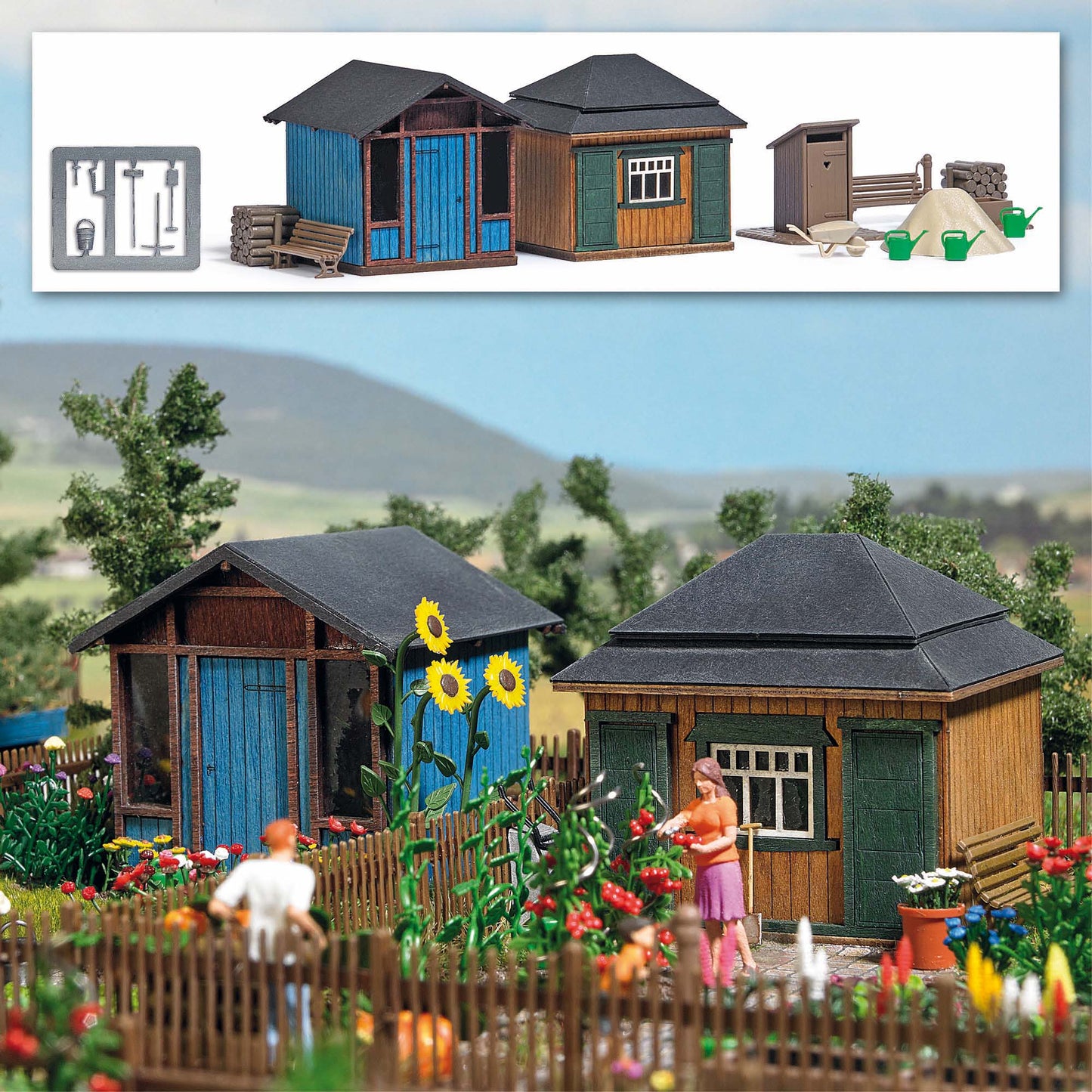 Busch 1617 HO Garden House Set 2