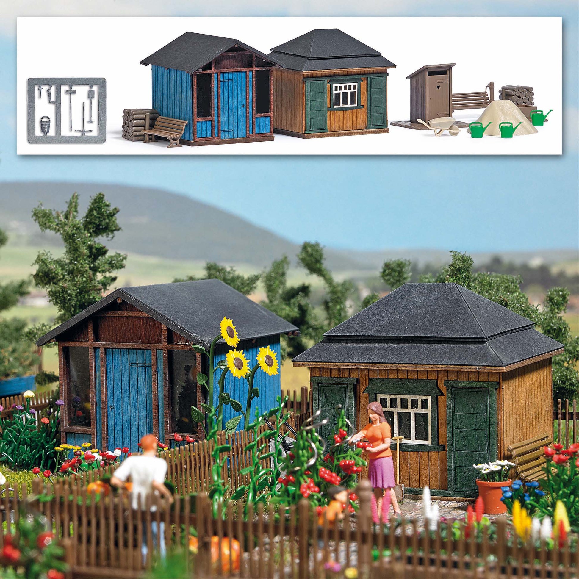 Busch 1617 HO Garden House Set 2