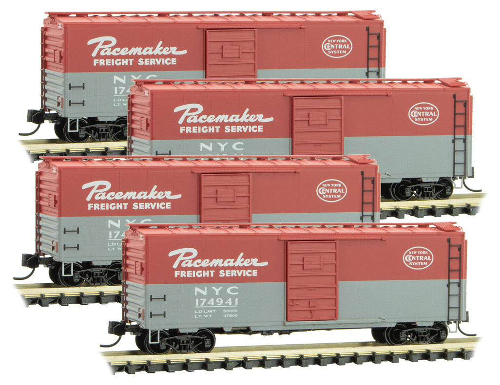 Micro-Trains 99300160 N New York Central 40' PS-1 Boxcar Runner Pack (Set of 4)