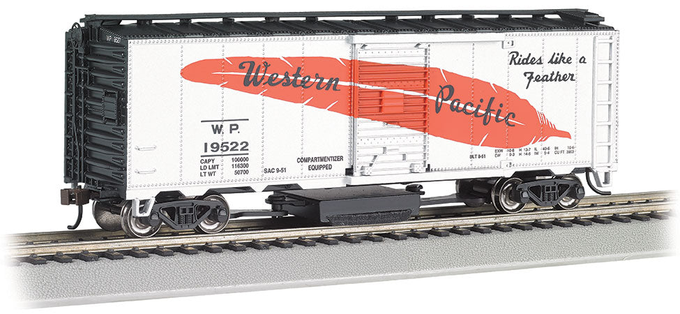 Bachmann 16322 HO Western Pacific Track-Cleaning 40' Box Car #19522