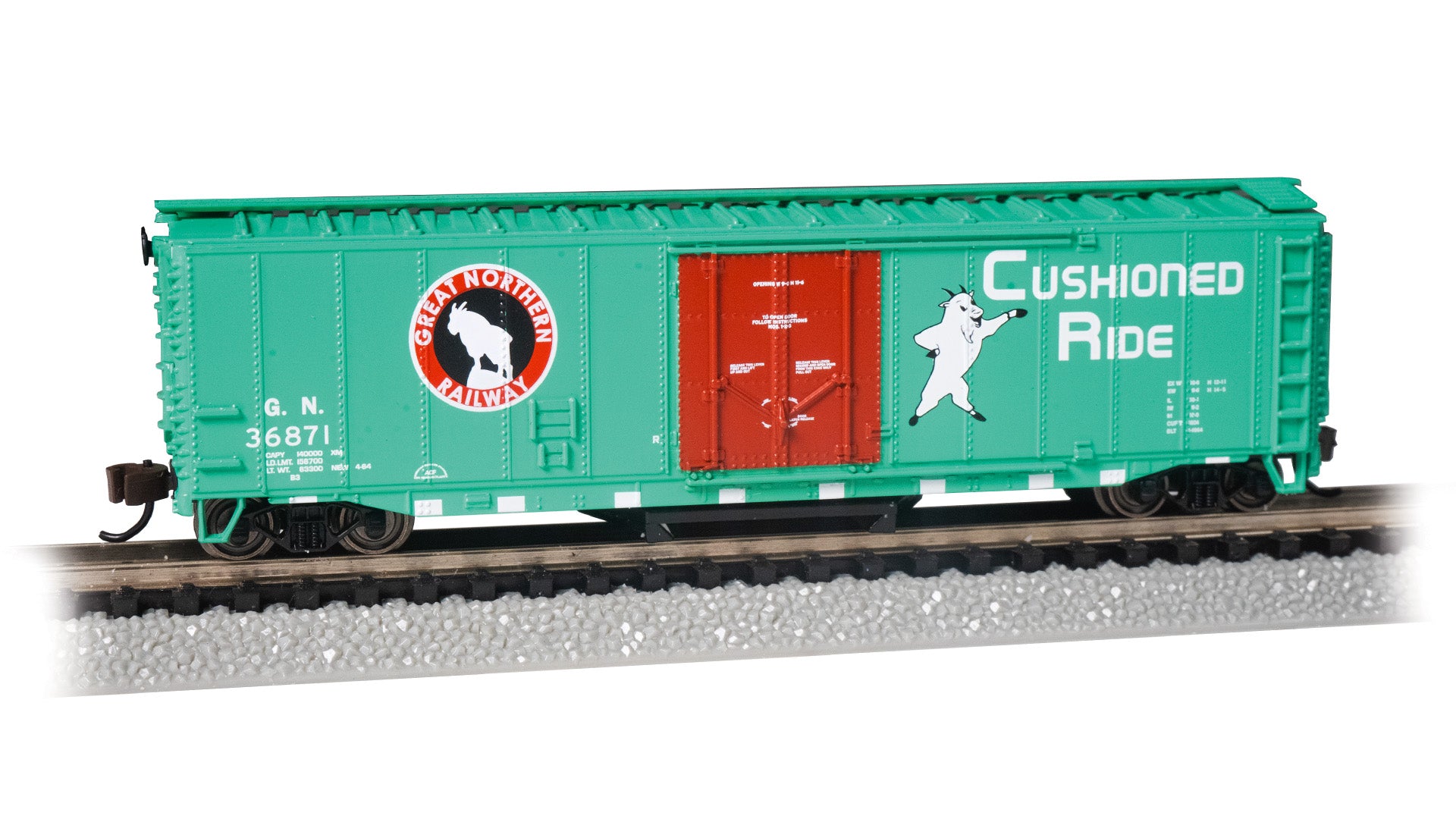Bachmann 16373 N Great Northern Track-Cleaning 50' Plug-Door Boxcar #36871