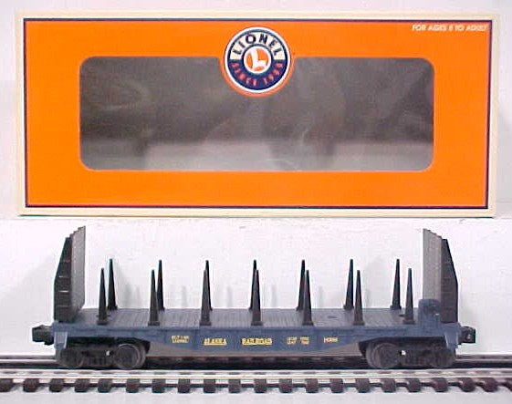 Lionel 6-16396 O Gauge Alaska Railroad Flatcar with Bulkheads and Stakes