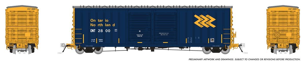 Rapido Trains 170009 HO Ontario Northern PC&F B-70-69 Boxcar (Pack of 4)