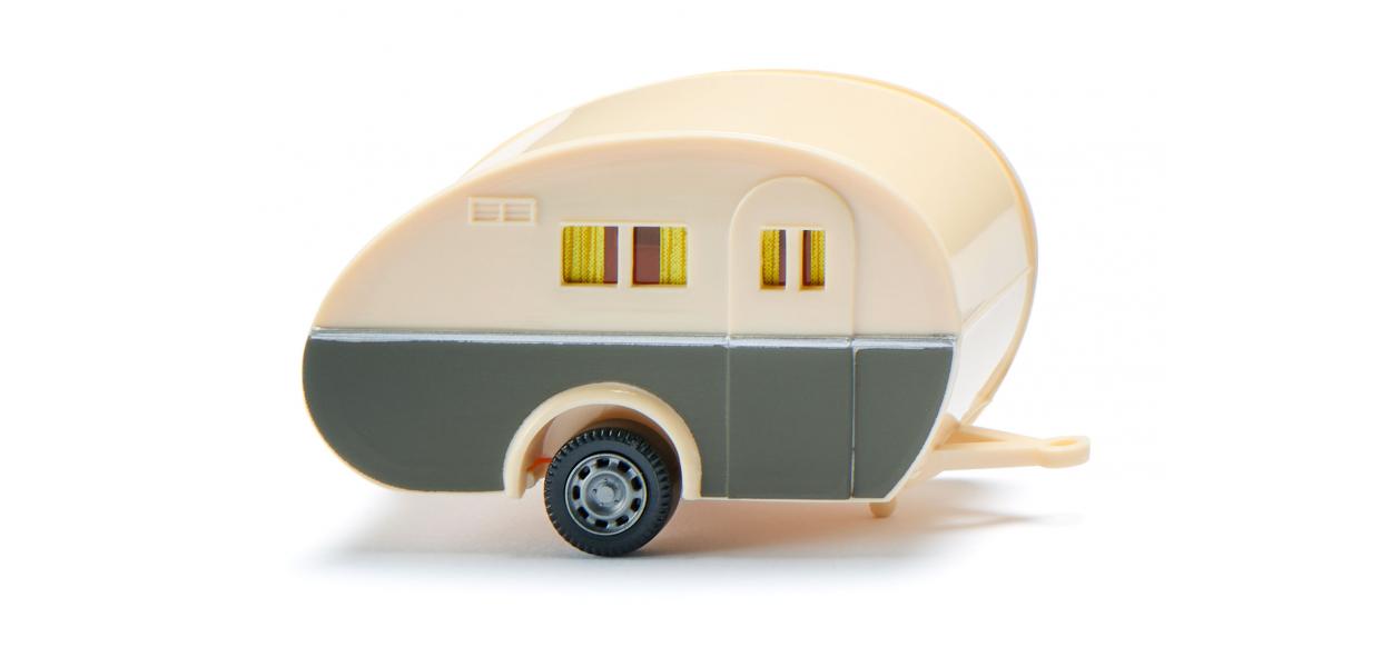 Wiking 005401 HO Ivory/Quartz Grey Caravan