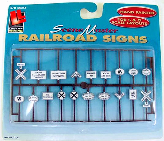 Life Like 1704 O Scale SceneMaster Railroad Signs (Set of 19)