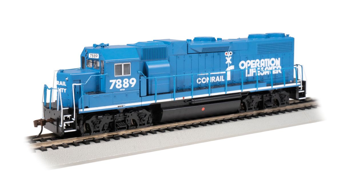 Bachmann 61722 HO Conrail Operation Lifesaver GP38-2 Diesel Locomotive DC #7889