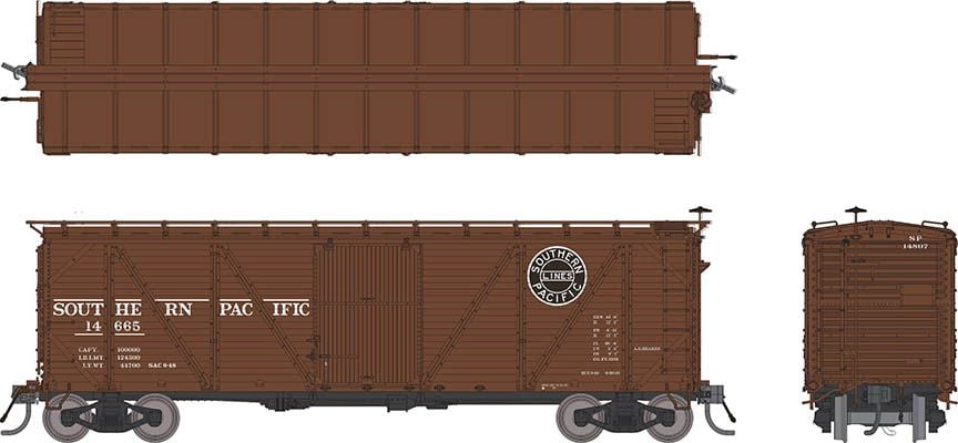 Rapido Trains 171002 HO SP B-50-15 1946 to 1952 Boxcar w/Murphy Roof (Set of 6)