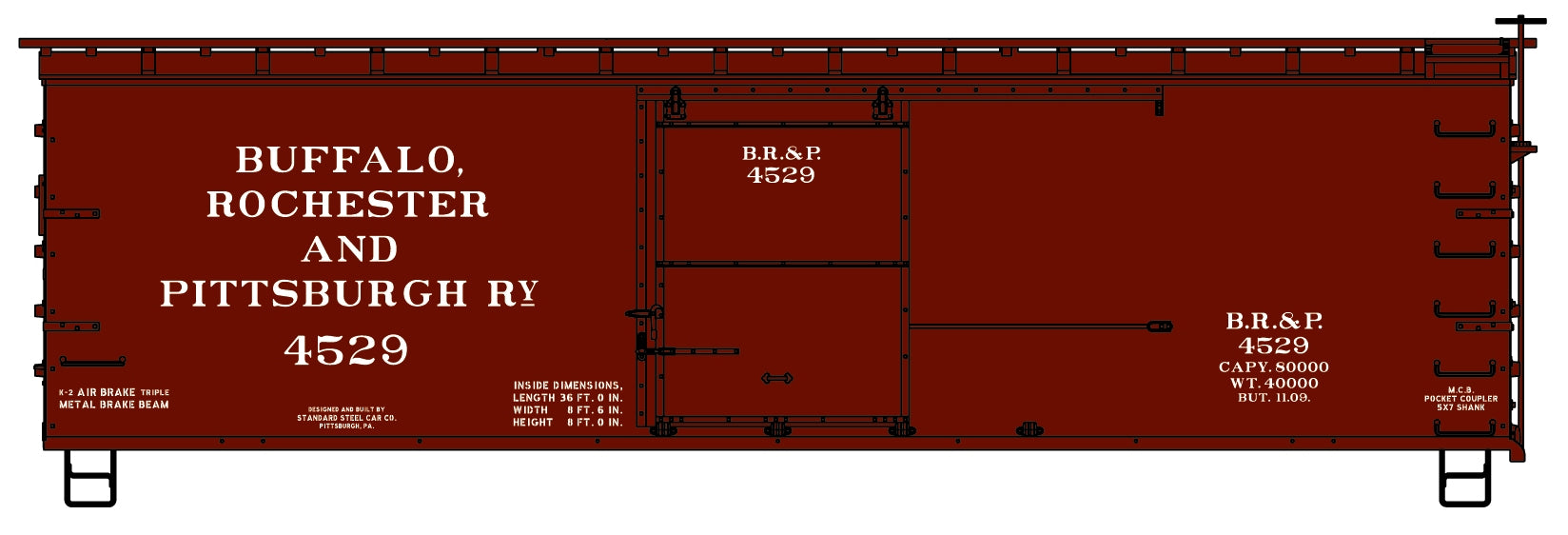 Accurail 1716 HO BR&P 36' Double Sheath Wood Boxcar Kit