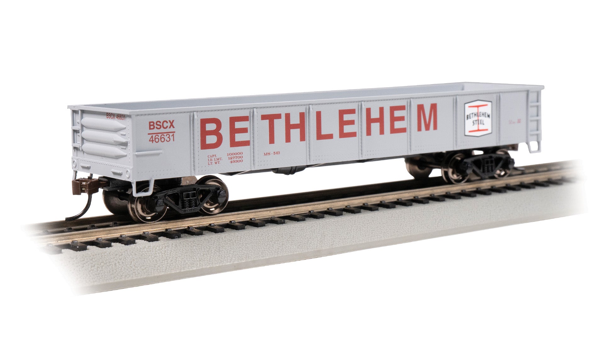 Bachmann 17225 HO Bethlehem Steel Gray 40' Gondola #46631
