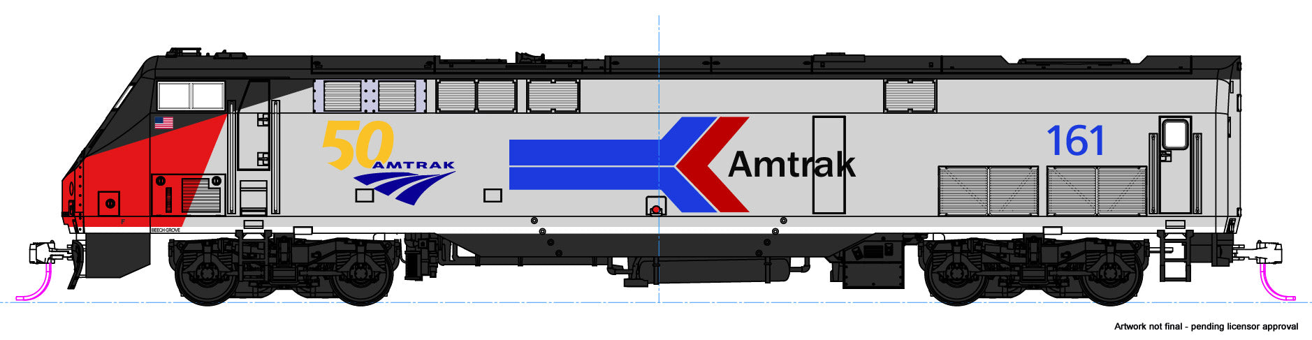 Kato 176-6036-LS N Amtrak GE P42 Phase I Diesel Loco with ESU LokSound DCC #161