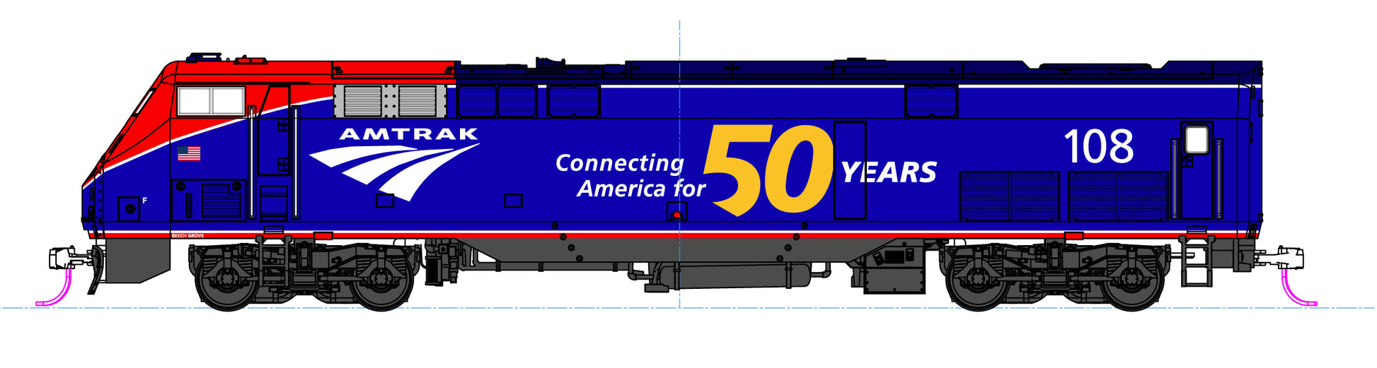Kato 176-6037-LS N Amtrak GE P42 Phase VI Diesel Loco with ESU LokSound DCC #108