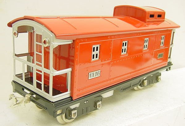 MTH 10-1098 Standard Gauge No. 500 Tinplate Red Caboose #517 with Nickel Trim