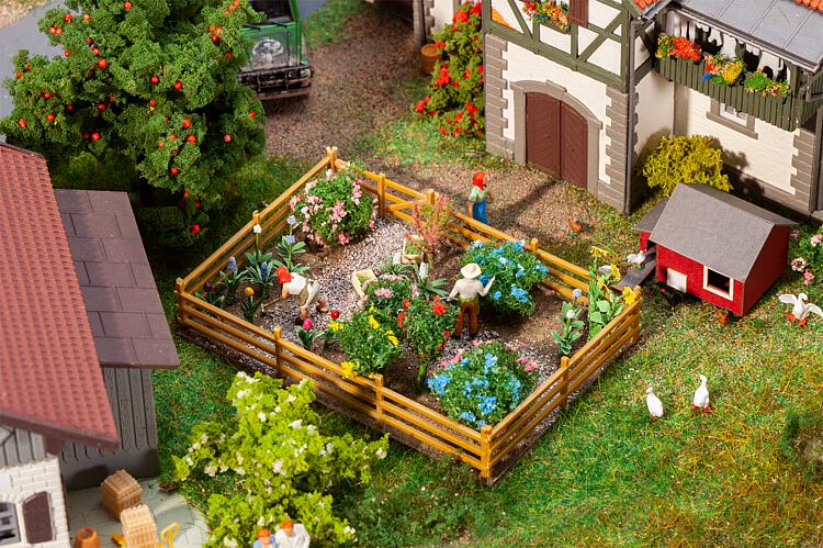 Faller 181276 HO Pleasure Garden with Flowers and Bushes