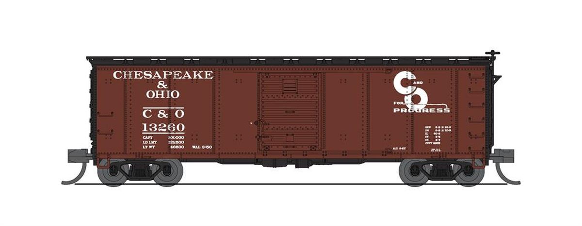 Broadway Limited 7275 N Chesapeake & Ohio 40' Steel Boxcar (Pack of 2)