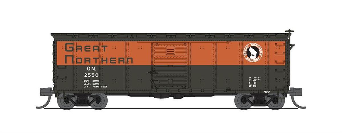 Broadway Limited 7278 N Great Northern 40' Steel Boxcar (Pack of 2)