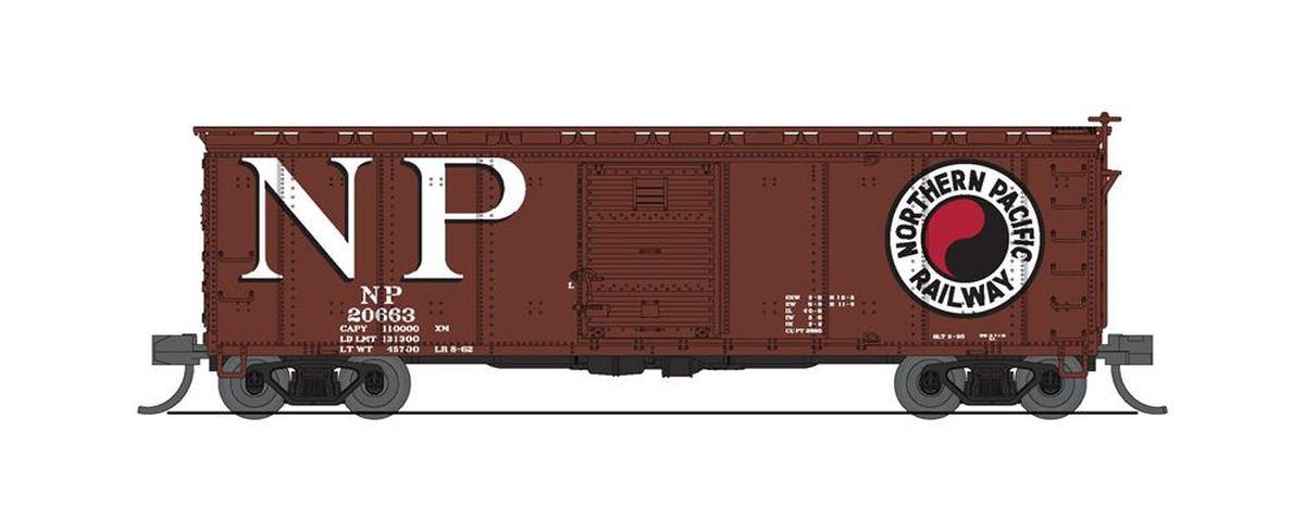 Broadway Limited 7280 N Northern Pacific 40' Steel Boxcar (Pack of 2)